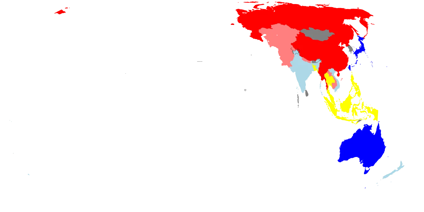 Asia-Pacific Positions on the Taiwan Strait Crisis on a scale of 1-5, with 1 being closest to China's position. Source: Based on research by The Diplomat